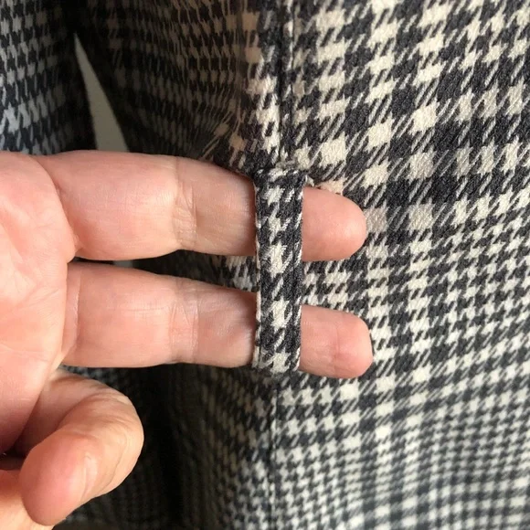Lifestyle Attitude by Larry Levine Collarless Houndstooth Jacket M Grey White - Picture 5 of 15